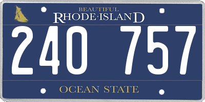 RI license plate 240757