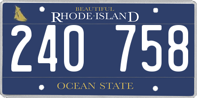 RI license plate 240758