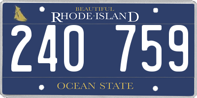 RI license plate 240759