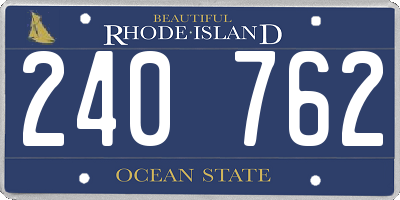 RI license plate 240762