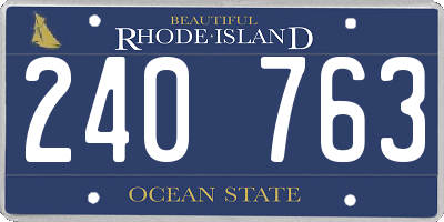 RI license plate 240763