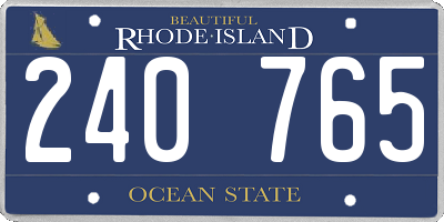 RI license plate 240765