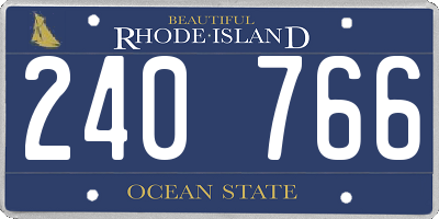 RI license plate 240766