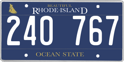 RI license plate 240767