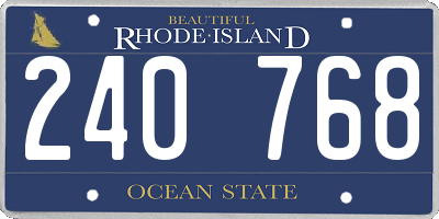 RI license plate 240768