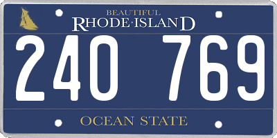 RI license plate 240769