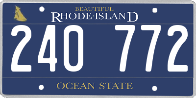 RI license plate 240772