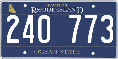 RI license plate 240773