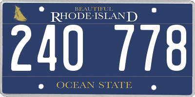 RI license plate 240778