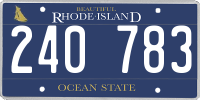 RI license plate 240783