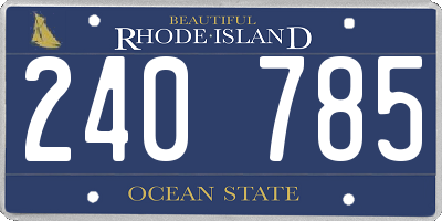 RI license plate 240785