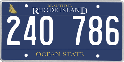 RI license plate 240786