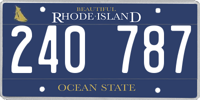 RI license plate 240787