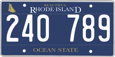 RI license plate 240789