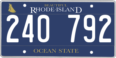 RI license plate 240792
