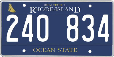 RI license plate 240834