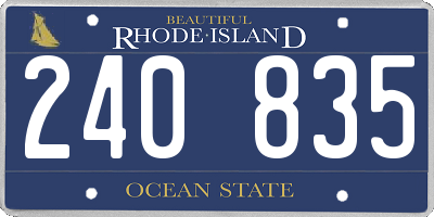 RI license plate 240835