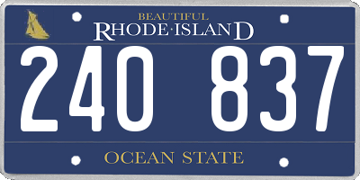 RI license plate 240837