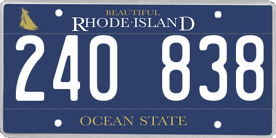RI license plate 240838