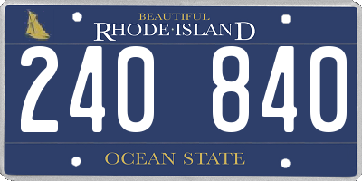 RI license plate 240840