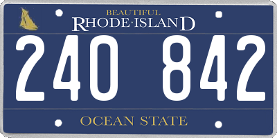 RI license plate 240842