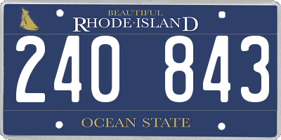 RI license plate 240843