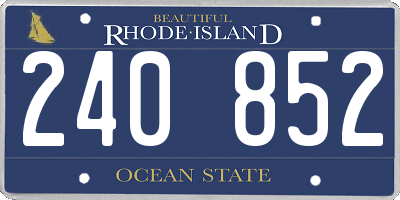 RI license plate 240852