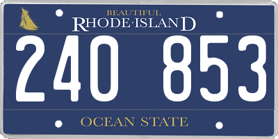 RI license plate 240853