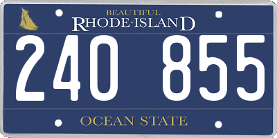 RI license plate 240855