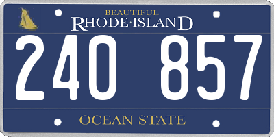 RI license plate 240857