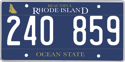 RI license plate 240859