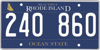RI license plate 240860