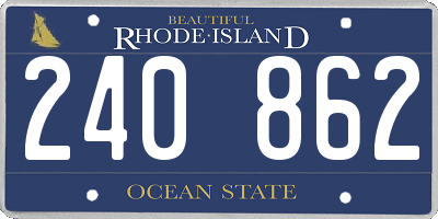 RI license plate 240862