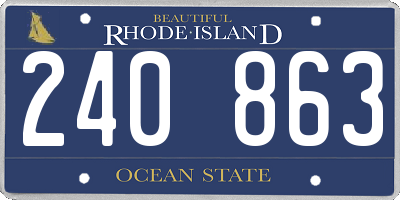 RI license plate 240863