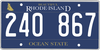RI license plate 240867