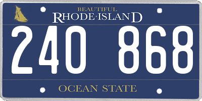 RI license plate 240868