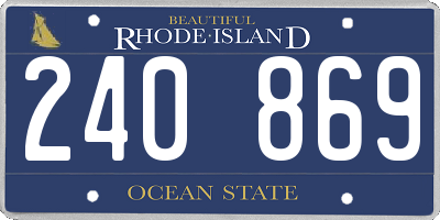 RI license plate 240869