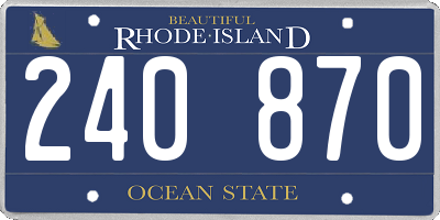 RI license plate 240870