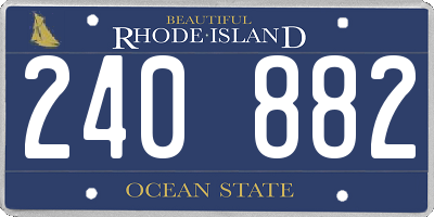 RI license plate 240882