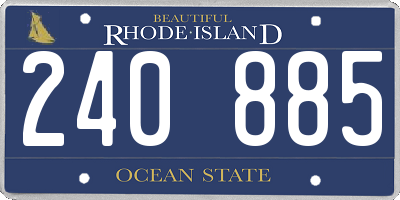 RI license plate 240885