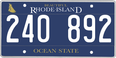 RI license plate 240892