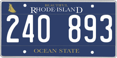 RI license plate 240893