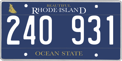 RI license plate 240931