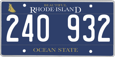 RI license plate 240932