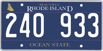 RI license plate 240933