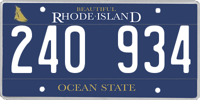 RI license plate 240934