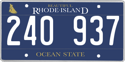 RI license plate 240937
