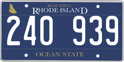 RI license plate 240939