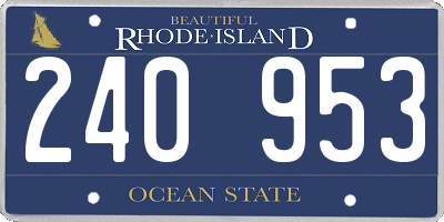 RI license plate 240953