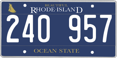 RI license plate 240957